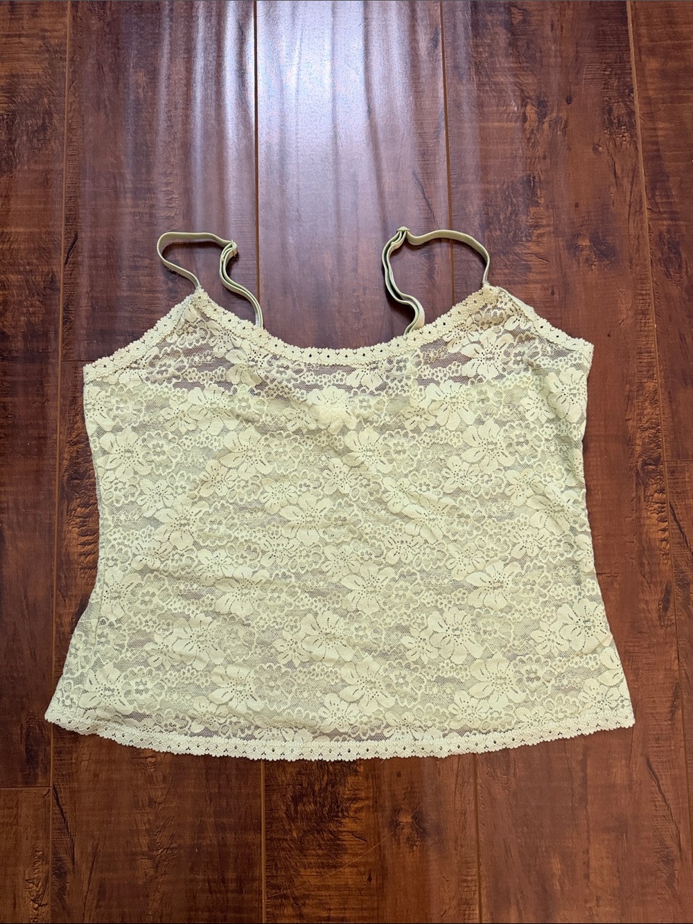 PINK Victoria's Secret Pale Light Green Lace Camisole